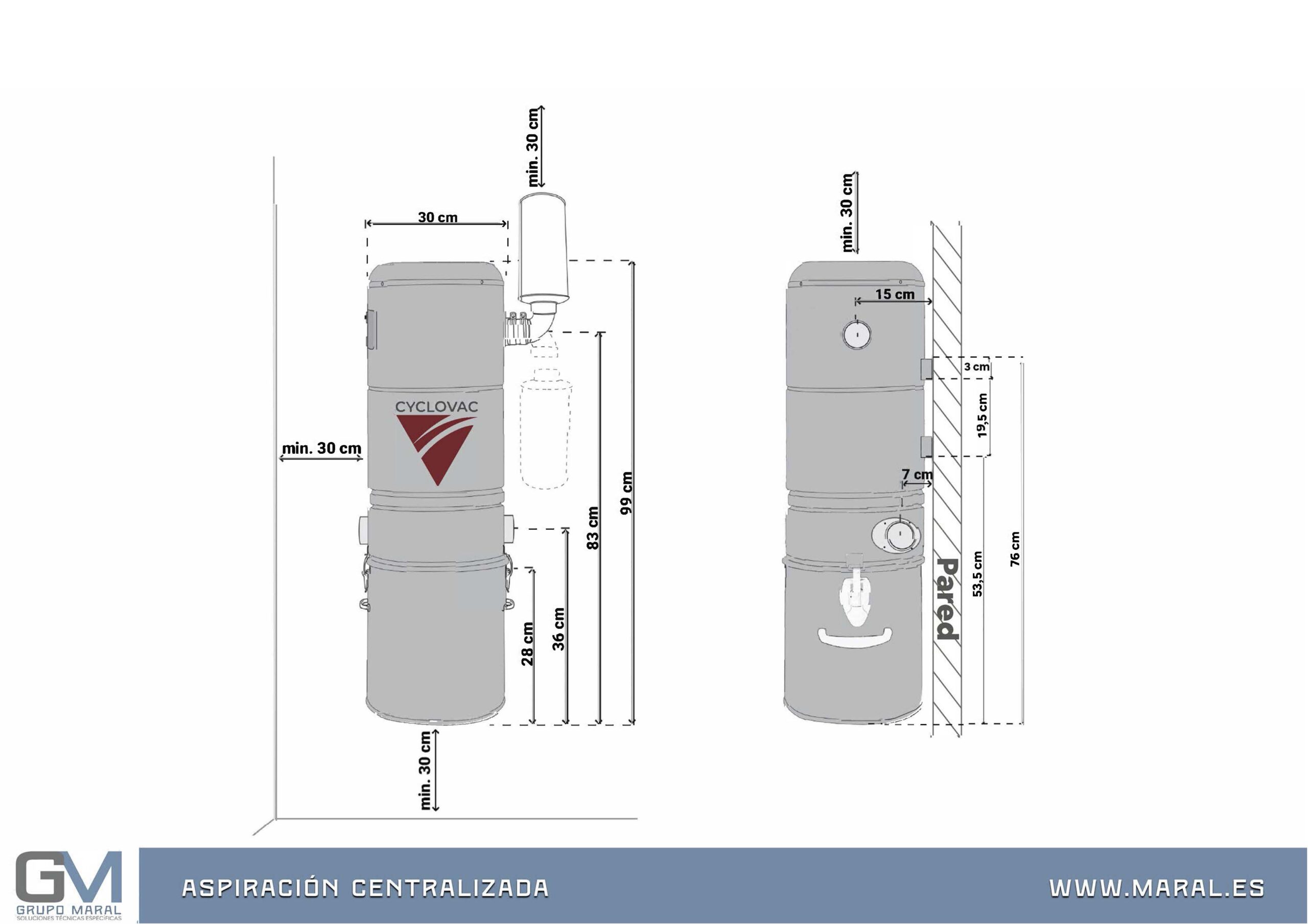 Aspiradora Central Cyclovac H615 - Imagen 2