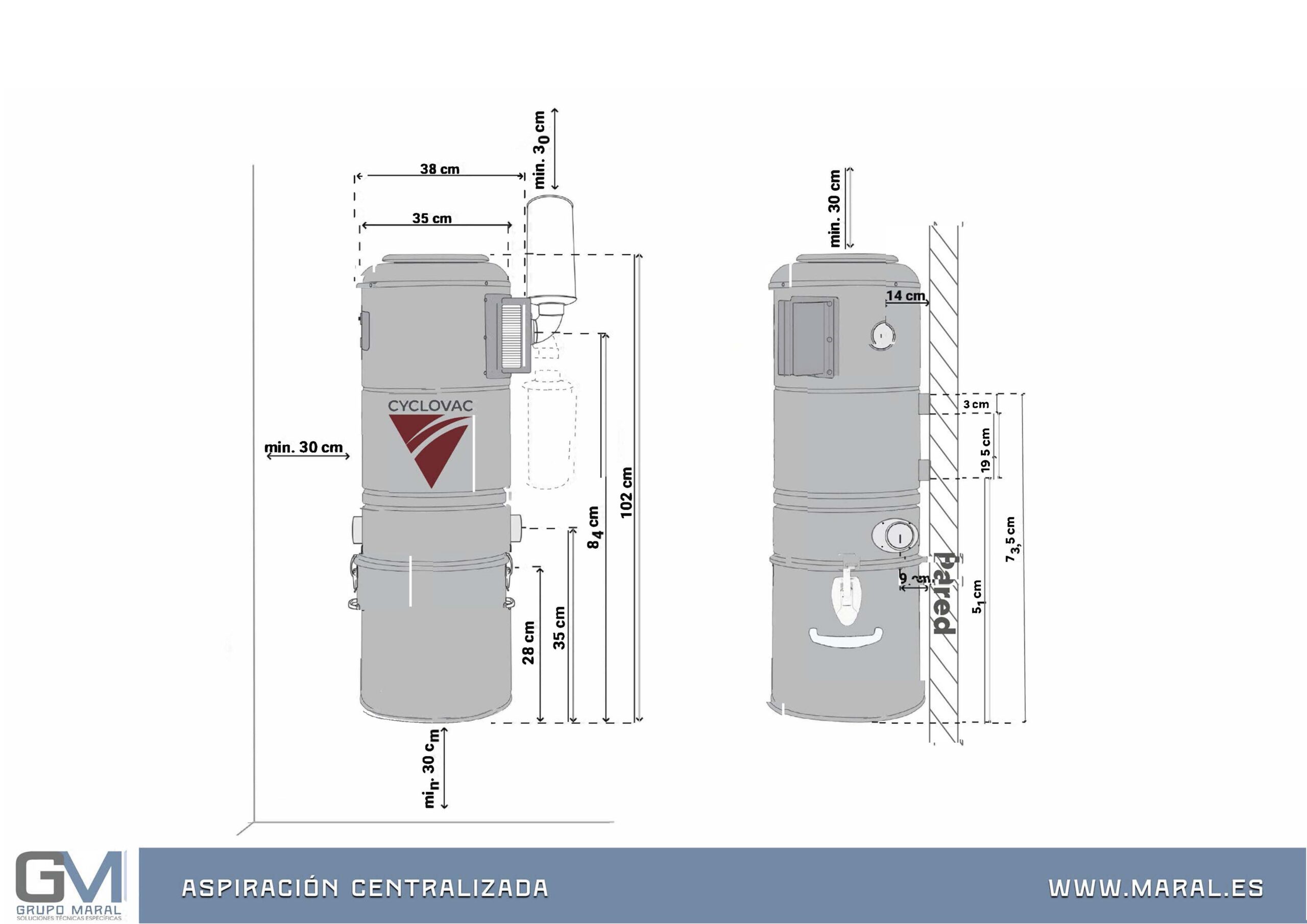 Aspiradora Central Cyclovac H725 - Imagen 2